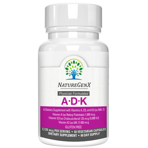 ADK Vitamin Supplement - High Potency Vitamin A, D3, K2 (MK-7) for Bone, Heart, and Cholesterol Support, 60 Capsules (2 Month-Supply)