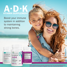 Load image into Gallery viewer, ADK Vitamin Supplement - High Potency Vitamin A, D3, K2 (MK-7) for Bone, Heart, and Cholesterol Support, 60 Capsules (2 Month-Supply)