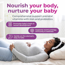 Load image into Gallery viewer, Prenatal Vitamins for Women with Folate, Iron, Methyl B12, and Probiotics – 60 Vegan Capsules