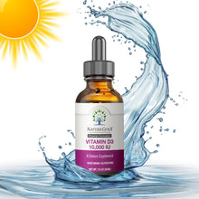 Load image into Gallery viewer, Vitamin D3 10,000 IU Liquid - High Potency Supplement for Bone, Heart, and Immune Health | Vegan, Non-GMO