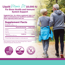 Load image into Gallery viewer, Vitamin D3 10,000 IU Liquid - High Potency Supplement for Bone, Heart, and Immune Health | Vegan, Non-GMO