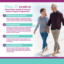 Load image into Gallery viewer, Vitamin D3 10,000 IU Liquid - High Potency Supplement for Bone, Heart, and Immune Health | Vegan, Non-GMO