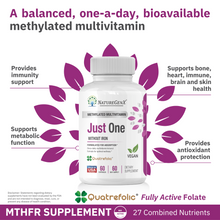 Load image into Gallery viewer, Just One Methylated Multivitamin – Daily Vegan Formula for Bone, Heart, and Metabolic Health