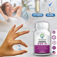 Load image into Gallery viewer, NatureGenX ADK 10 - Vitamin ADK Supplement - 10,000 IU for Bone, Heart &amp; Immunity Support, Non-GMO, Doctor Formulated - 90 Veggie Capsules